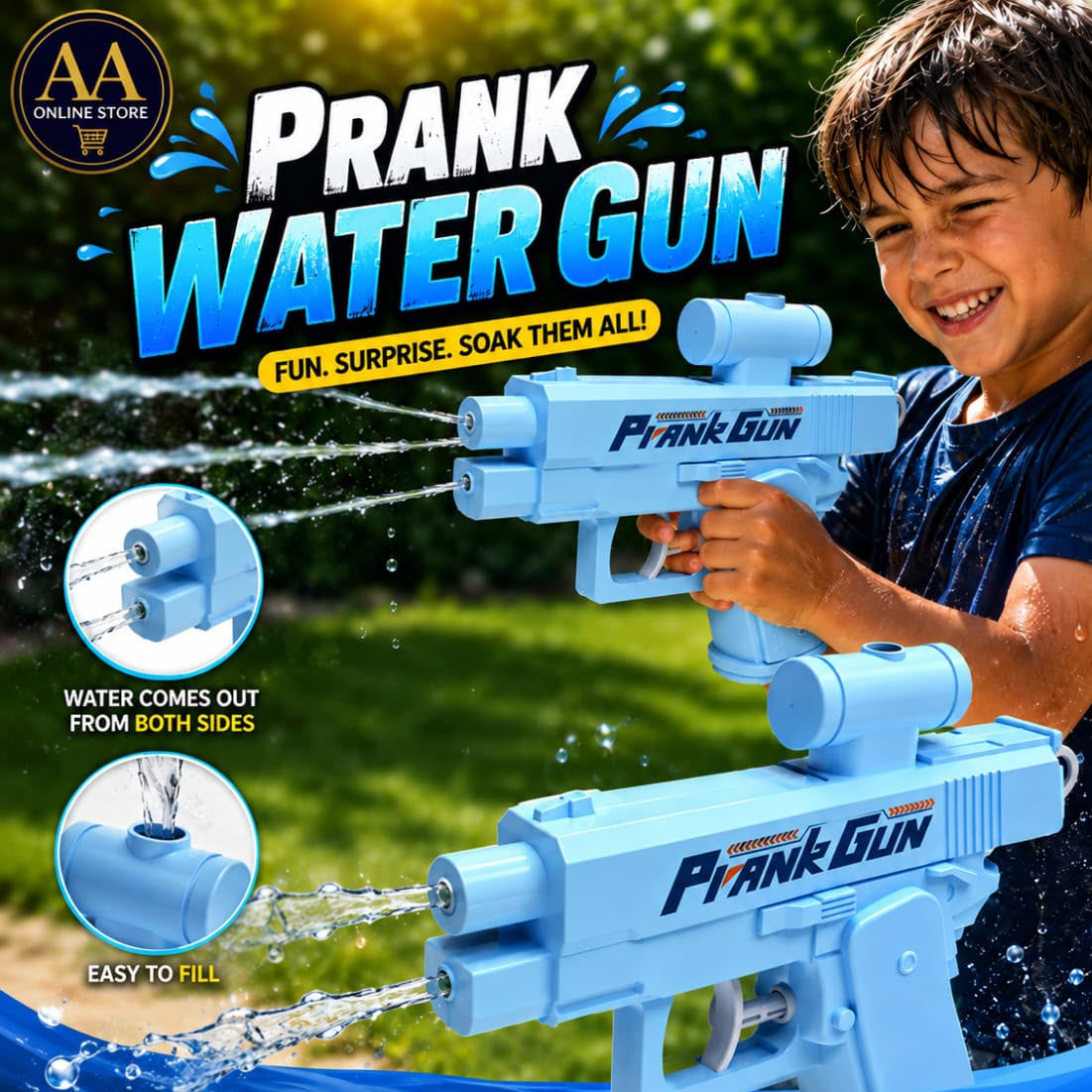 Double-Sided Prank Water Gun – Fun Kids Spray Toy