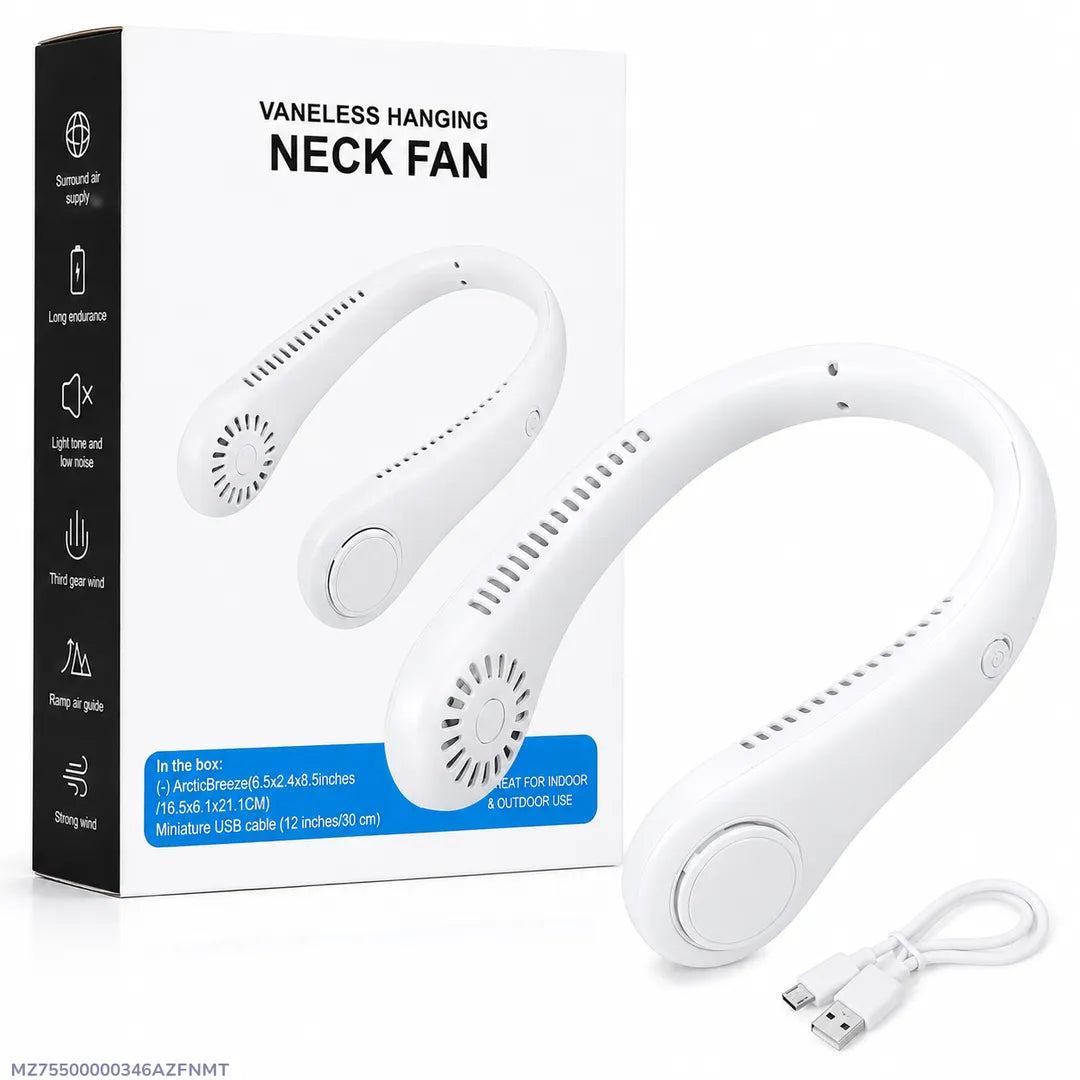 Mini Portable Neck Fan – USB Rechargeable Foldable Wearable Cooling Fan