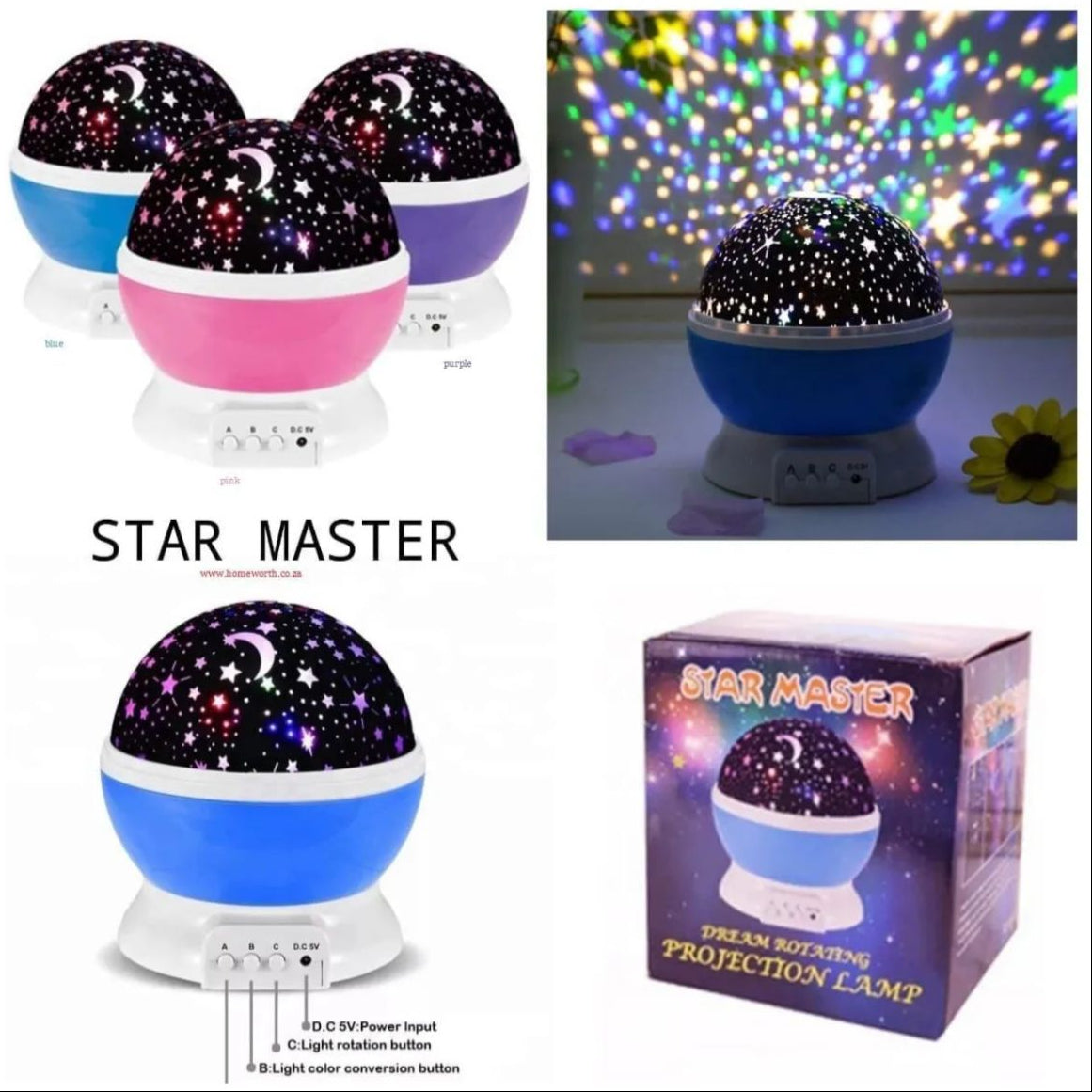 Star Master Dream Rotating Projector Lamp – LED Night Light
