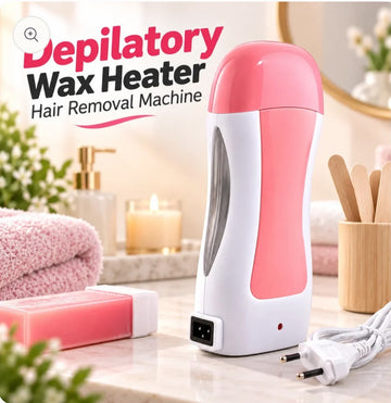 Depilatory Wax Heater Machine with 10 Wax Strips &amp; Wax Refill