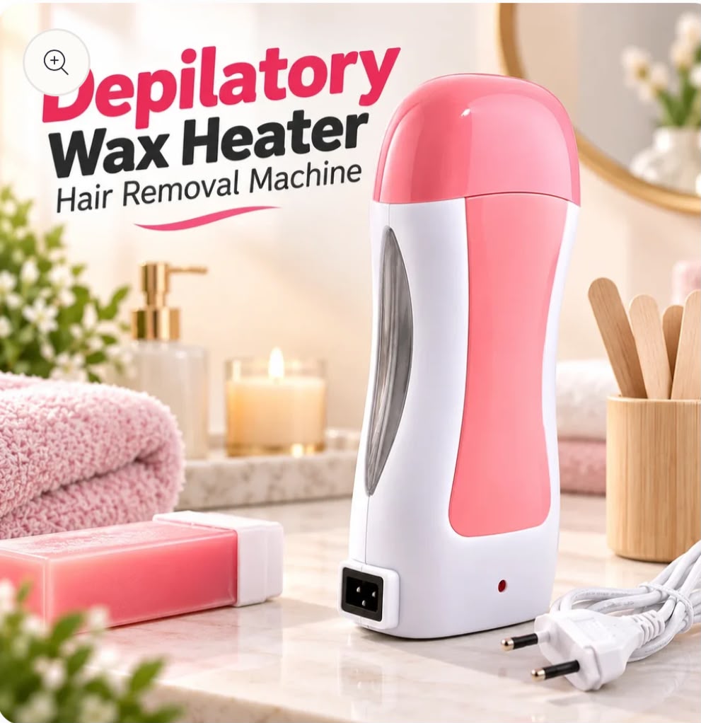 Depilatory Wax Heater Machine with 10 Wax Strips &amp; Wax Refill