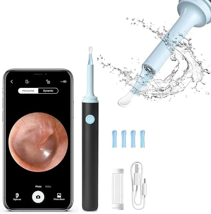 Wireless Ear Cleaner with 1080P HD Camera &amp; 6 LED Lights – Smart Ear Wax Removal Otoscope