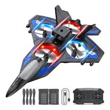 Remote Control Fighter Jet Aircraft with LED Lights – Rechargeable Toy