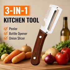 3-in-1 Stainless Steel Vegetable Peeler &amp; Scallion Shredder