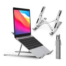 Premium Metal Laptop Stand – Portable &amp; Adjustable (Random Colors)