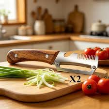 3-in-1 Stainless Steel Vegetable Peeler &amp; Scallion Shredder