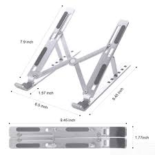 Premium Metal Laptop Stand – Portable &amp; Adjustable (Random Colors)