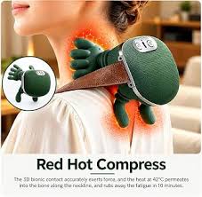 Green Hand Shape Massager – Portable Manual Body Massage Tool